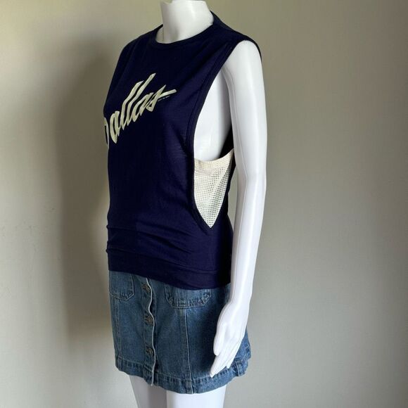 Vintage Dallas TM Side Open Navy Tank Top - Picture 4 of 10